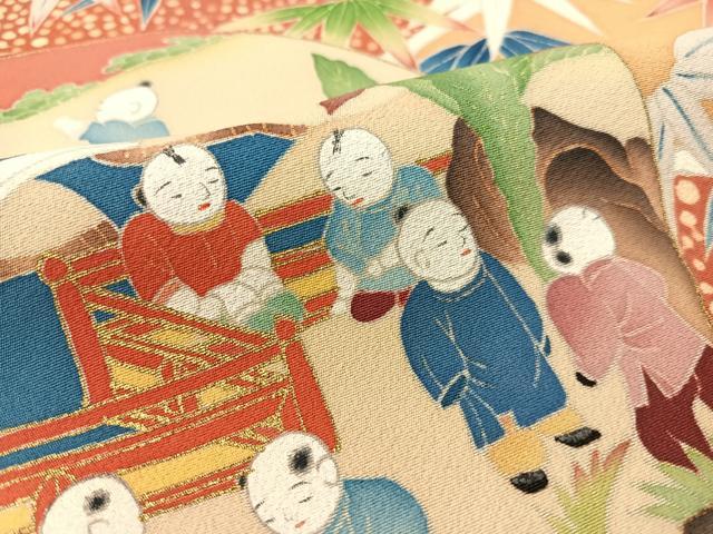平和屋着物●本加賀友禅作家　稲荷茂雄　黒留袖　手描き　唐子遊び　金彩　正絹　逸品　未使用　CABB4971vp
