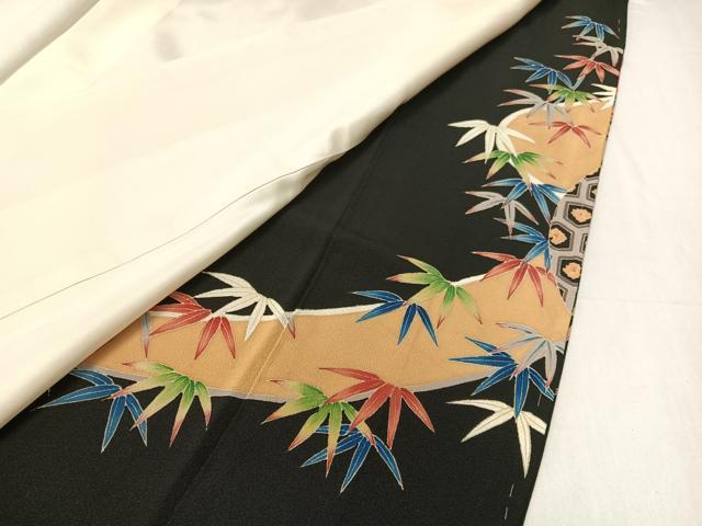 平和屋着物●本加賀友禅作家　稲荷茂雄　黒留袖　手描き　唐子遊び　金彩　正絹　逸品　未使用　CABB4971vp