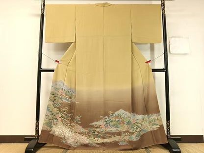 平和屋着物●十日町　加賀草木友禅の第一人者　田村哲彦　色留訪問着　御所解文　暈し染め　正絹　逸品　CABB4973vp