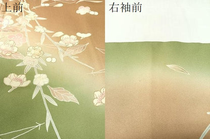 平和屋着物●訪問着　作家物　吹寄せ枝垂れ花文　暈し染め　金彩　正絹　逸品　CABB4982vp