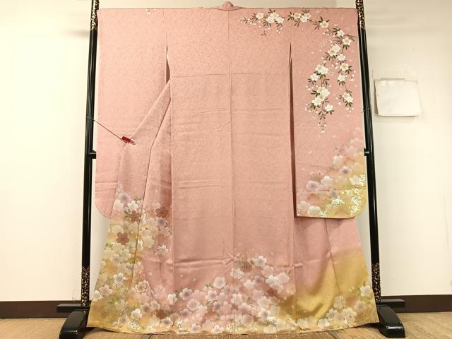 平和屋着物○豪華振袖 駒刺繍 舞桜 暈し染め 金銀彩 正絹