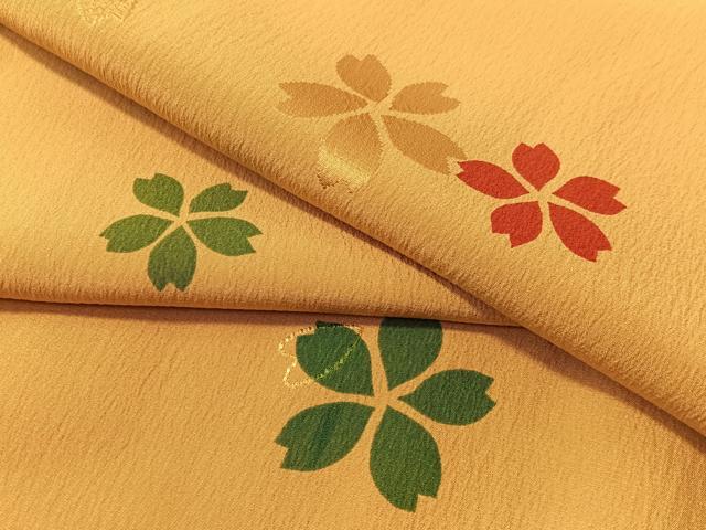 平和屋着物●長襦袢 袷 舞桜 半衿刺繍 正絹 逸品 CABB4999vp