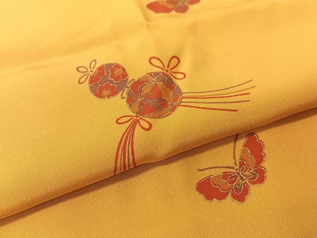 平和屋着物○長襦袢 無双仕立て 舞蝶吉祥文 金彩 正絹 逸品 CABB5002vp