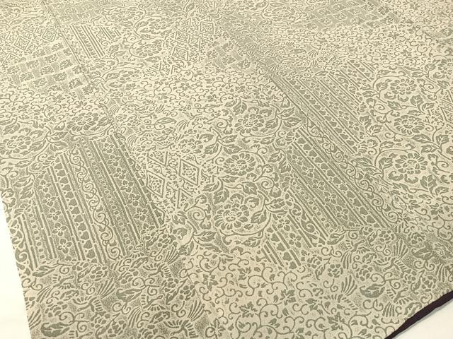 平和屋着物●上質な小紋 名物裂 鬼しぼ縮緬 正絹 逸品 CABB5011vp