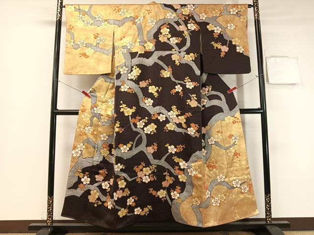平和屋着物●訪問着　鹿の子枝梅文　金彩　正絹　逸品　CABB5014vp 平和屋着物○訪問着 鹿の子枝梅文 金彩 正絹 逸品 CABB5014vp