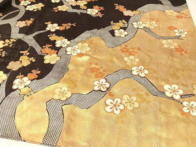 平和屋着物●訪問着　鹿の子枝梅文　金彩　正絹　逸品　CABB5014vp 平和屋着物○訪問着 鹿の子枝梅文 金彩 正絹 逸品 CABB5014vp