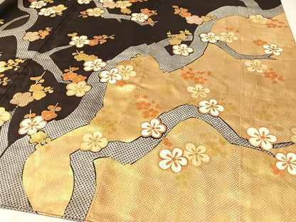 平和屋着物●訪問着　鹿の子枝梅文　金彩　正絹　逸品　CABB5014vp