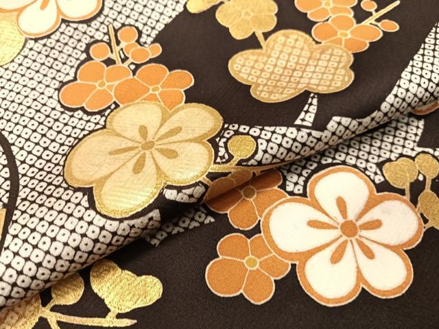平和屋着物●訪問着　鹿の子枝梅文　金彩　正絹　逸品　CABB5014vp 平和屋着物○訪問着 鹿の子枝梅文 金彩 正絹 逸品 CABB5014vp