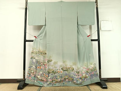 平和屋着物●豪華色留袖 友禅 作家物 鴛鴦枝梅松文 暈し染め 正絹 逸品 CABB5015vp