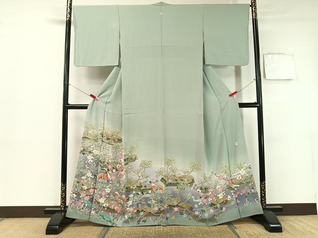 平和屋着物●豪華色留袖 友禅 作家物 鴛鴦枝梅松文 暈し染め 正絹 逸品 CABB5015vp