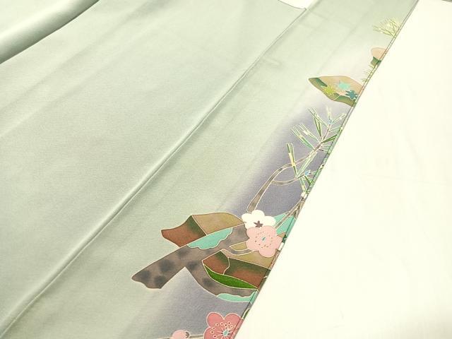 平和屋着物●豪華色留袖 友禅 作家物 鴛鴦枝梅松文 暈し染め 正絹 逸品 CABB5015vp