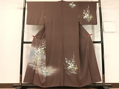 平和屋着物●訪問着　友禅　草花文　暈し染め　正絹　逸品　CABB5020vp