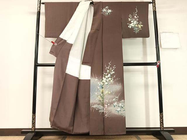 平和屋着物●訪問着　友禅　草花文　暈し染め　正絹　逸品　CABB5020vp