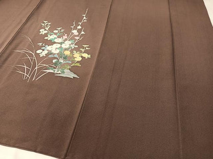 平和屋着物●訪問着　友禅　草花文　暈し染め　正絹　逸品　CABB5020vp