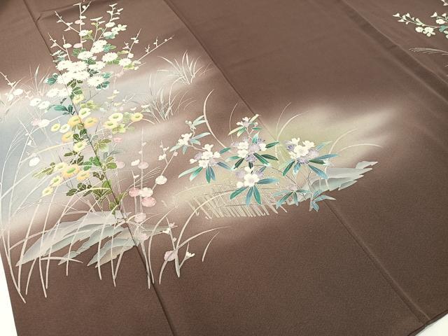 平和屋着物●訪問着　友禅　草花文　暈し染め　正絹　逸品　CABB5020vp