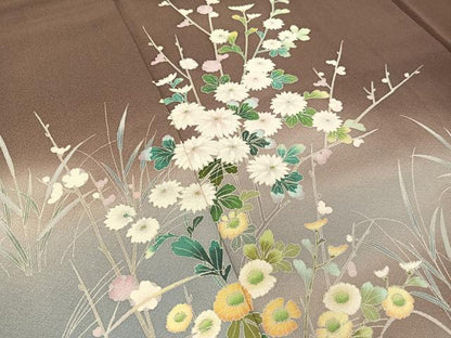平和屋着物●訪問着　友禅　草花文　暈し染め　正絹　逸品　CABB5020vp