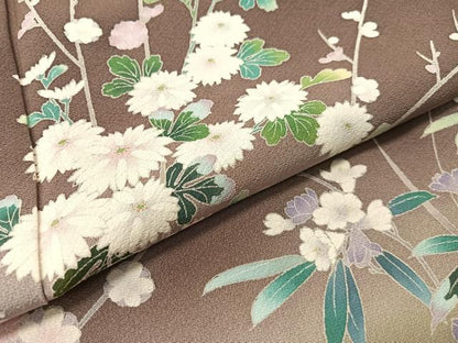 平和屋着物●訪問着　友禅　草花文　暈し染め　正絹　逸品　CABB5020vp