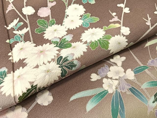 平和屋着物●訪問着　友禅　草花文　暈し染め　正絹　逸品　CABB5020vp
