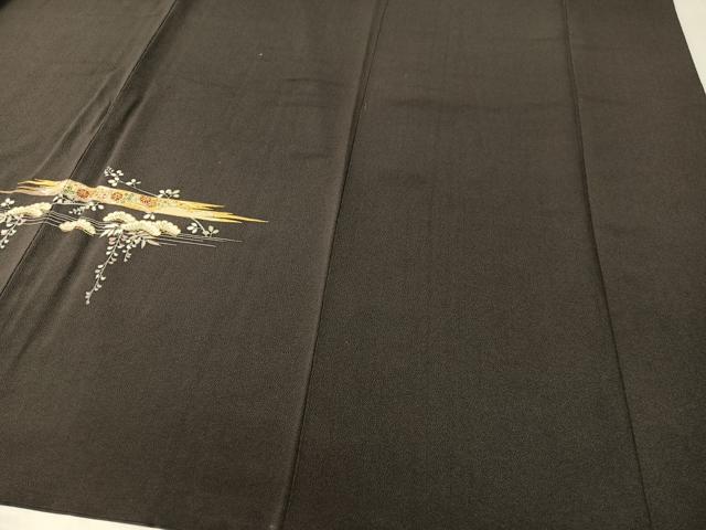 平和屋着物●訪問着　霞花松文　金彩　鬼しぼ縮緬　正絹　逸品　CABB5022vp 平和屋着物○訪問着 霞花松文 金彩 鬼しぼ縮緬 正絹 逸品 CABB5022vp