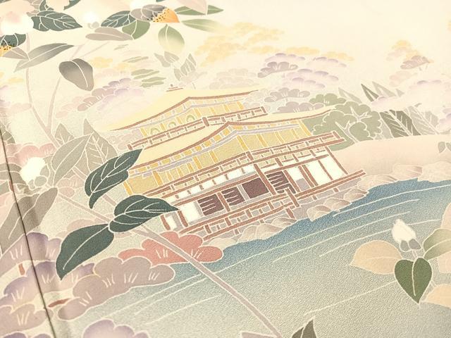 平和屋着物●訪問着　友禅　作家物　名所風景花文　暈し染め　正絹　逸品　CABB5023vp