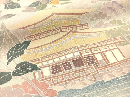 平和屋着物●訪問着　友禅　作家物　名所風景花文　暈し染め　正絹　逸品　CABB5023vp