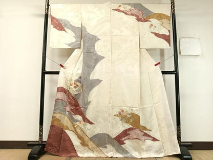 平和屋着物●創業460年・千總　訪問着　駒刺繍　絞り　花車文　金彩　伊勢丹扱い　正絹　逸品　CABB5025vp