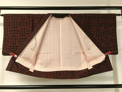 平和屋着物●本場大島紬 アンサンブル 龍郷絣 秋名バラ 正絹 逸品 CABB5029vp