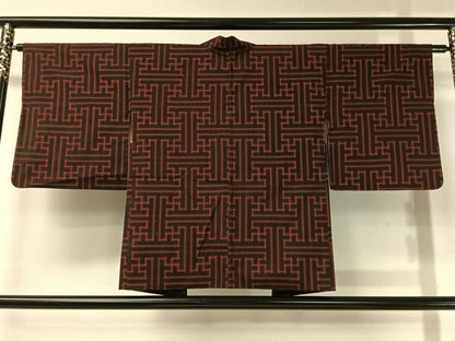 平和屋着物●本場大島紬 アンサンブル 龍郷絣 秋名バラ 正絹 逸品 CABB5029vp