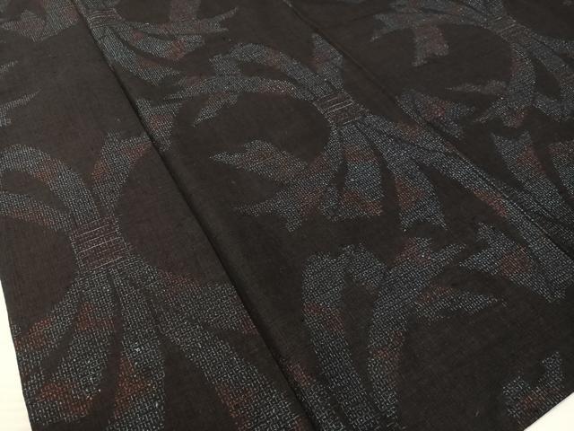 平和屋着物●本場結城紬 重要無形文化財 80亀甲 束ね熨斗文 正絹 逸品 CABB5030vp