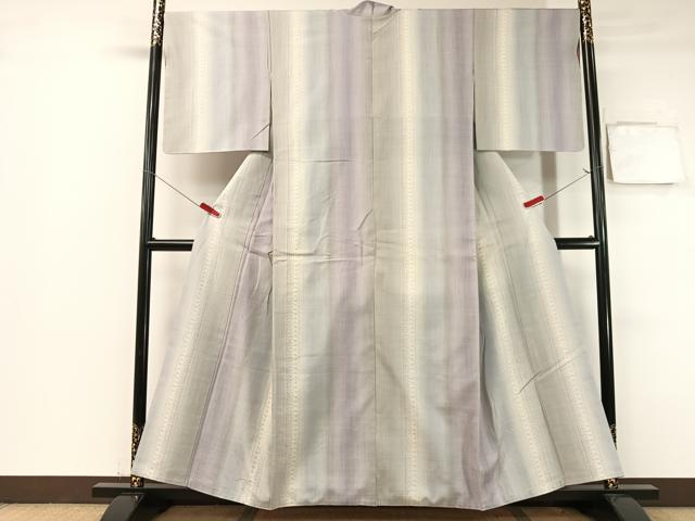 平和屋着物●結城紬 奥順 はたおり娘 80亀甲 間道 ほてい屋扱い 正絹 逸品 未使用 CABB5031vp