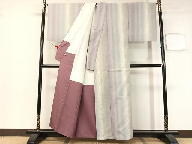 平和屋着物●結城紬 奥順 はたおり娘 80亀甲 間道 ほてい屋扱い 正絹 逸品 未使用 CABB5031vp