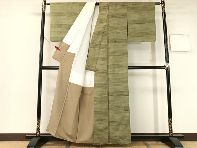 平和屋着物●郡上紬　草木染　霞文　たとう紙付き　正絹　逸品　未使用　CABB5033vp