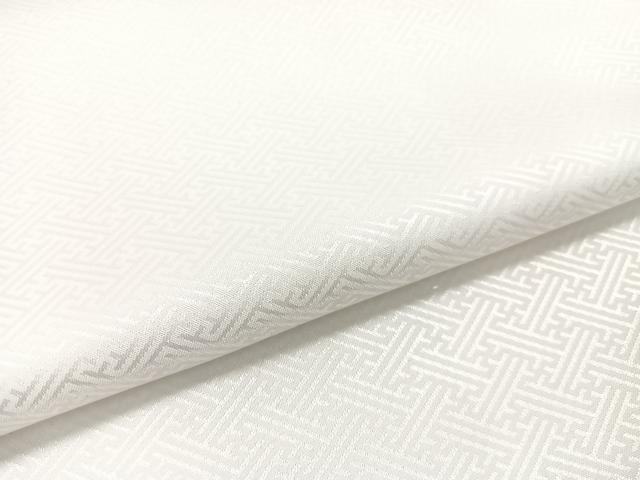 平和屋着物●男性　色紋付　羽織セット　紗綾型地紋　白色　キングサイズ　洗える着物　CABB5037vp