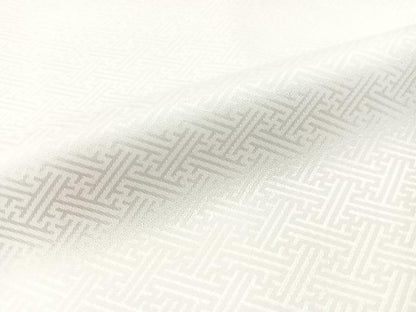 平和屋着物●男性　色紋付　羽織セット　紗綾型地紋　白色　キングサイズ　洗える着物　CABB5037vp
