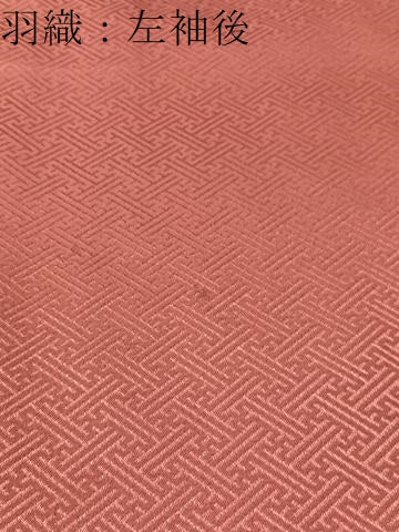 平和屋着物●男性 色紋付 羽織セット 紗綾型地紋 浅蘇芳色 キングサイズ 洗える着物 CABB5038vp