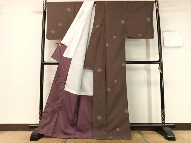 平和屋着物●小紋 雪輪重ね 洗える着物 未使用 CABB5039vp