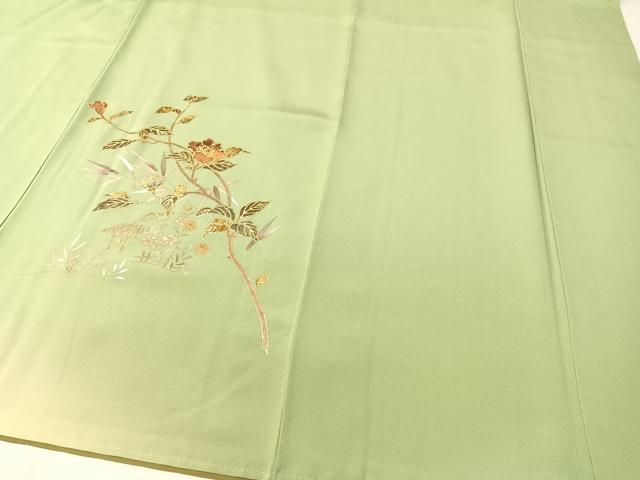 平和屋着物●訪問着 枝花文 暈し染め 金銀彩 正絹 逸品 未使用 CABB5040vp
