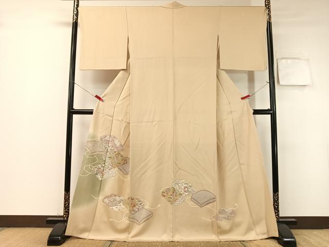 平和屋着物●豪華色留袖 駒刺繍 文箱花文 暈し染め 金彩 正絹 逸品 CABB5041vp
