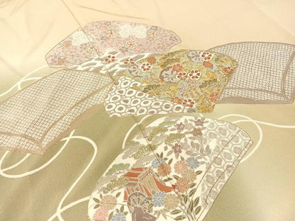 平和屋着物●豪華色留袖 駒刺繍 文箱花文 暈し染め 金彩 正絹 逸品 CABB5041vp