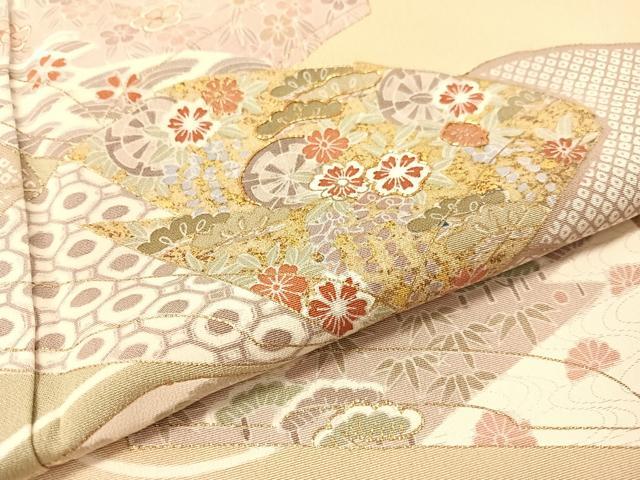 平和屋着物●豪華色留袖 駒刺繍 文箱花文 暈し染め 金彩 正絹 逸品 CABB5041vp