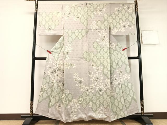 平和屋着物●訪問着　絞り　舞花文　正絹　逸品　CABB5042vp
