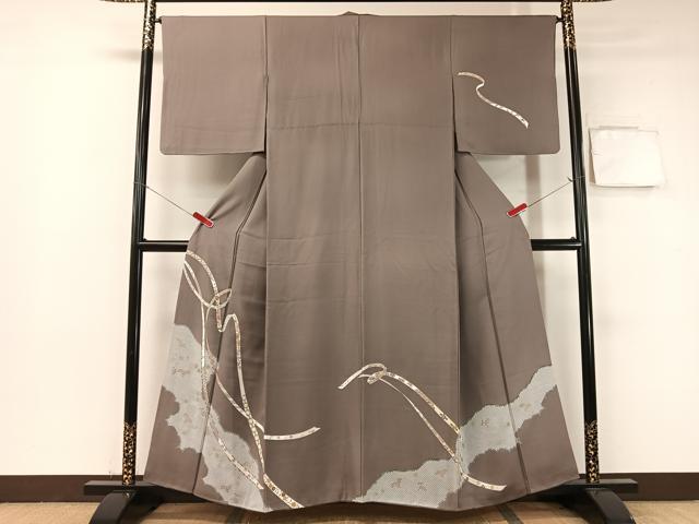 平和屋着物●訪問着 駒刺繍 鬘帯鹿の子花文 金彩 正絹 逸品 CABB5043vp