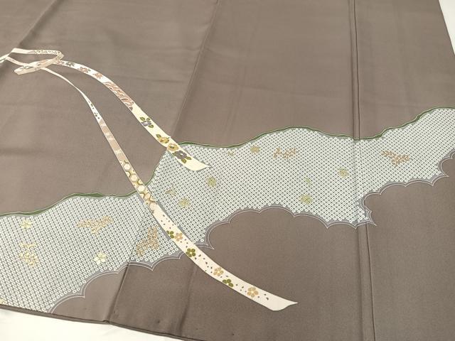 平和屋着物●訪問着 駒刺繍 鬘帯鹿の子花文 金彩 正絹 逸品 CABB5043vp
