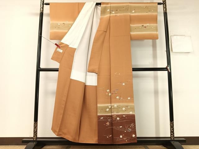 平和屋着物●訪問着 吹寄せ花文 暈し染め 金彩 やまと誂製 正絹 逸品 CABB5047vp