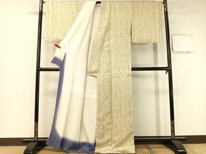 平和屋着物●名門 藤娘きぬたや・総絞り 杢目絞り 小紋 正絹 逸品 CABB5054vp