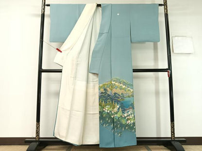 平和屋着物●十日町友禅作家 阿部佳雪 色留袖 風景文 正絹 逸品 CABB5056vp