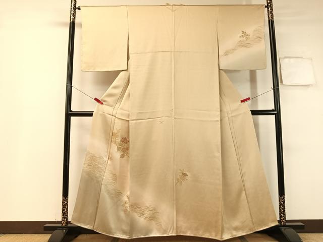 平和屋着物●訪問着 竹屋町刺繍 更紗花蝶文 暈し染め 金彩 正絹 逸品 CABB5058vp