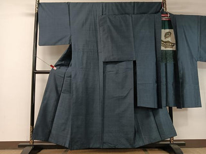 平和屋着物●男性 本場大島紬 アンサンブル 80亀甲 総詰め 正絹 逸品 CABB5061vp