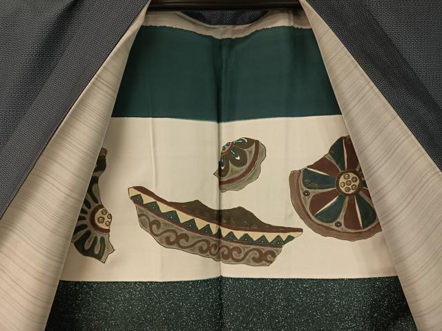 平和屋着物●男性 本場大島紬 アンサンブル 80亀甲 総詰め 正絹 逸品 CABB5061vp