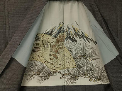 平和屋着物●男性 本場大島紬 アンサンブル 絣文様 正絹 逸品 CABB5062vp